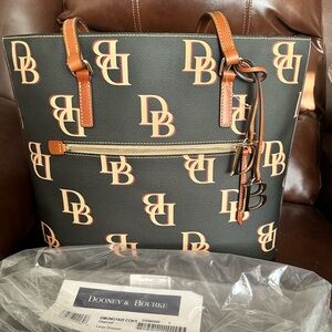 Dooney and Bourke Large Monogram Shopper in Charcoal